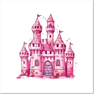 Magical Pink Castle Fairytale Princess Castle Queen Castle Posters and Art